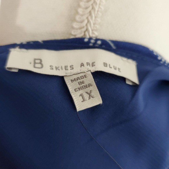 Skies Are Blue Chifon Blouse Women’s Sz 1X Floral Top V-neck Spaghetti Strap - Picture 9 of 12